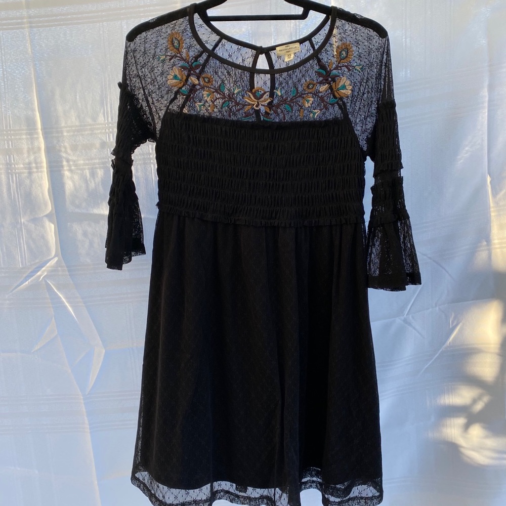 black embroidered dress from mason & belle